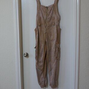 Free People Movement Fast Track One-Piece Overalls Jumpsuit Romper Sandshell XS